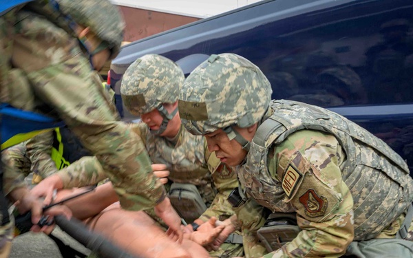 374 MDG responds to simulated mass casualty scenario for BM26