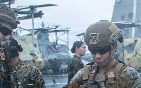 The 31st Marine Expeditionary Unit Conducts Live Fire onboard USS New Orleans (LPD 18)
