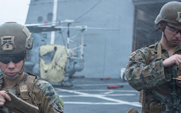 The 31st Marine Expeditionary Unit Conducts Live Fire onboard USS New Orleans (LPD 18)