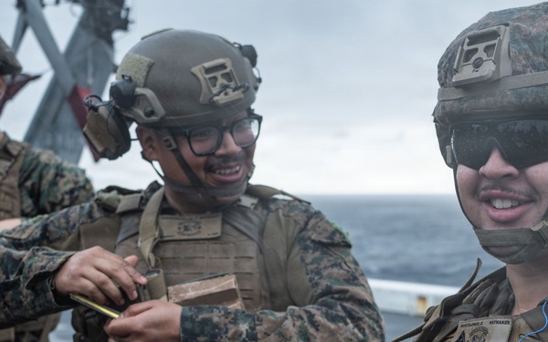 The 31st Marine Expeditionary Unit Conducts Live Fire onboard USS New Orleans (LPD 18)