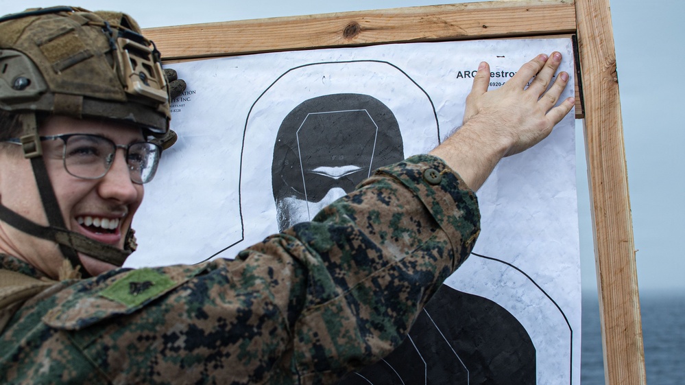 The 31st Marine Expeditionary Unit Conducts Live Fire onboard USS New Orleans (LPD 18)
