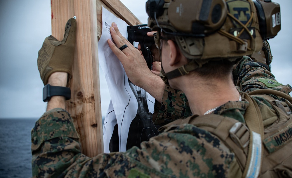 The 31st Marine Expeditionary Unit Conducts Live Fire onboard USS New Orleans (LPD 18)