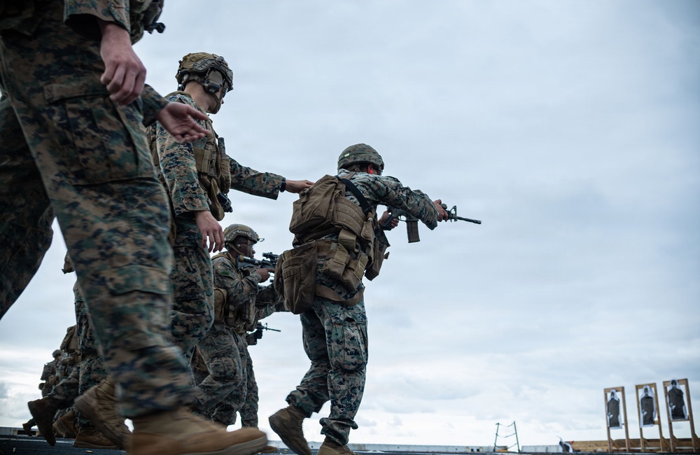 The 31st Marine Expeditionary Unit Conducts Live Fire onboard USS New Orleans (LPD 18)