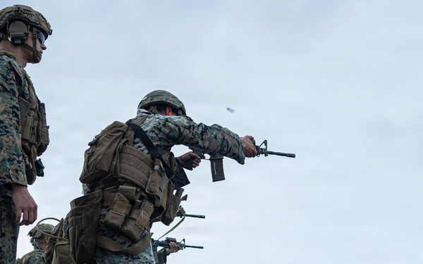 The 31st Marine Expeditionary Unit Conducts Live Fire onboard USS New Orleans (LPD 18)