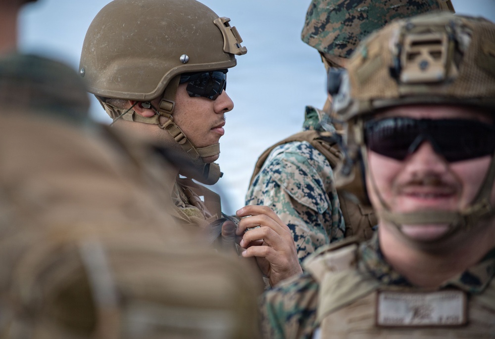 The 31st Marine Expeditionary Unit Conducts Live Fire onboard USS New Orleans (LPD 18)