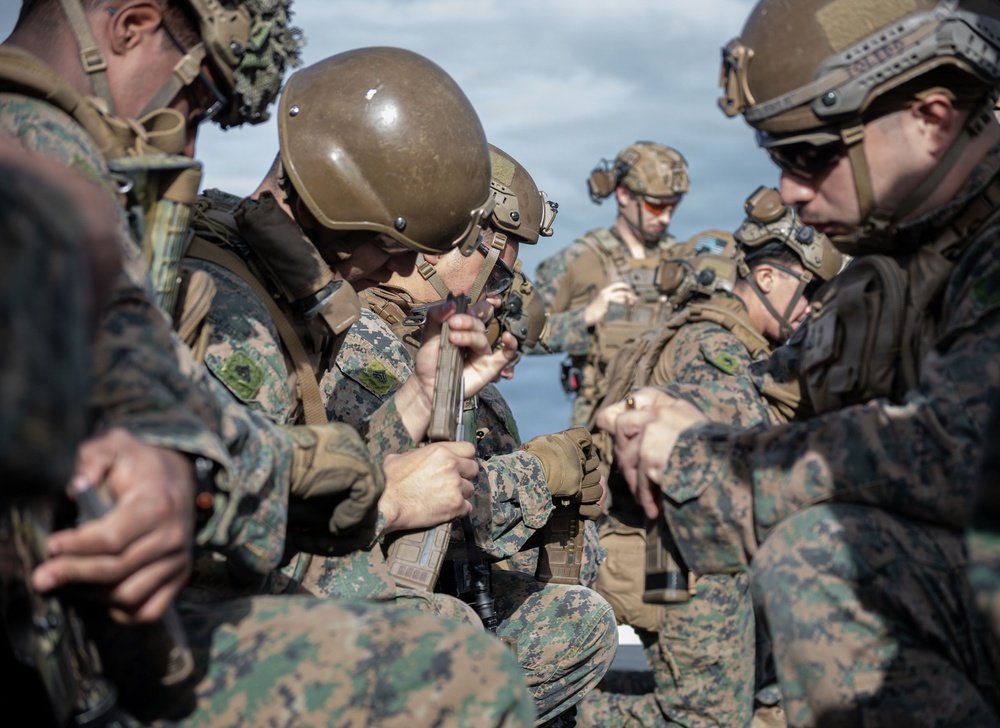 The 31st Marine Expeditionary Unit Conducts Live Fire onboard USS New Orleans (LPD 18)