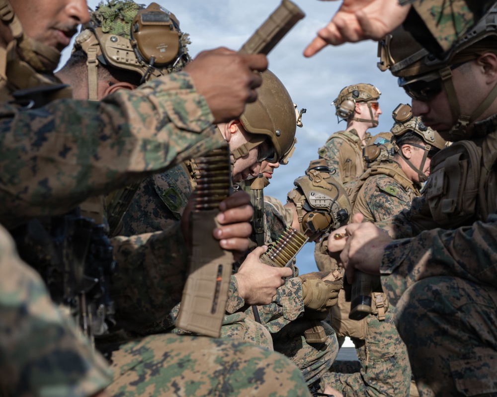 The 31st Marine Expeditionary Unit Conducts Live Fire onboard USS New Orleans (LPD 18)