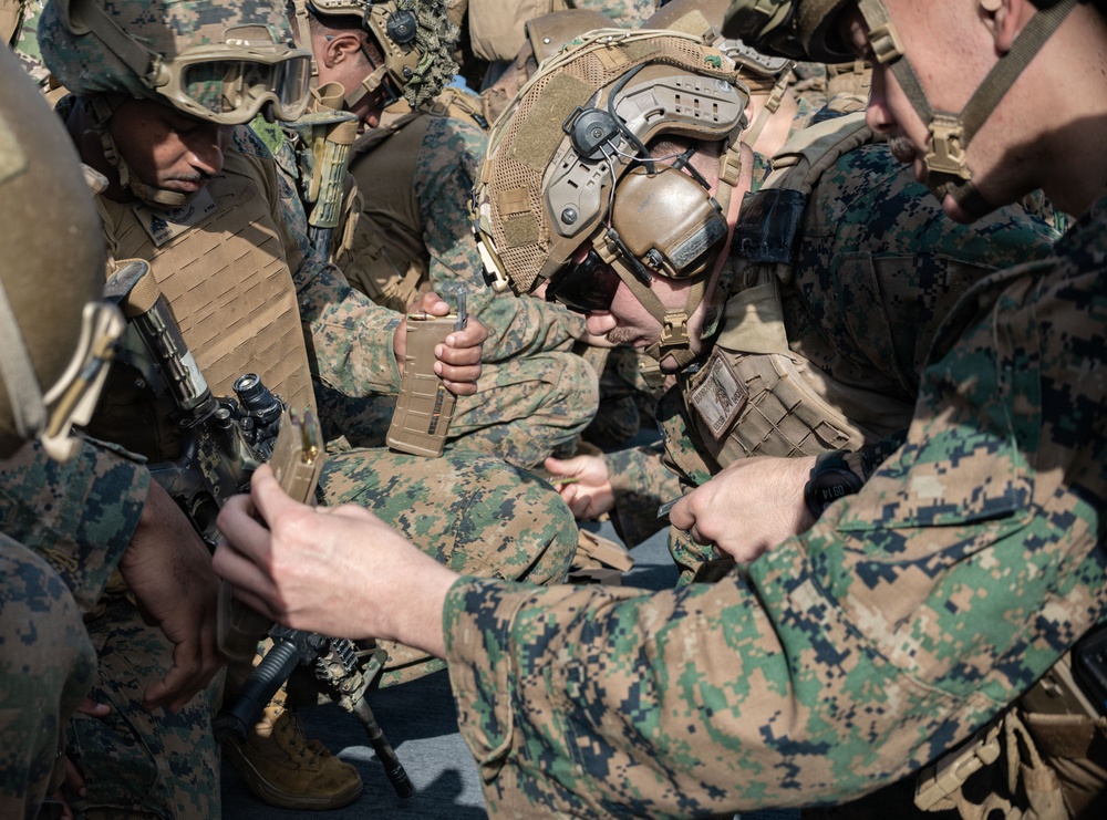 The 31st Marine Expeditionary Unit Conducts Live Fire onboard USS New Orleans (LPD 18)