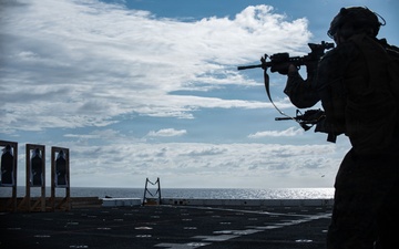 The 31st Marine Expeditionary Unit Conducts Live Fire onboard USS New Orleans (LPD 18)