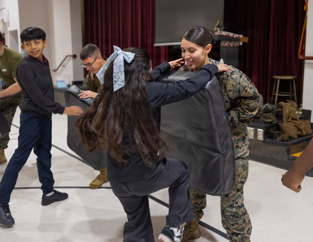 Marines Volunteer During Elementary Career Day
