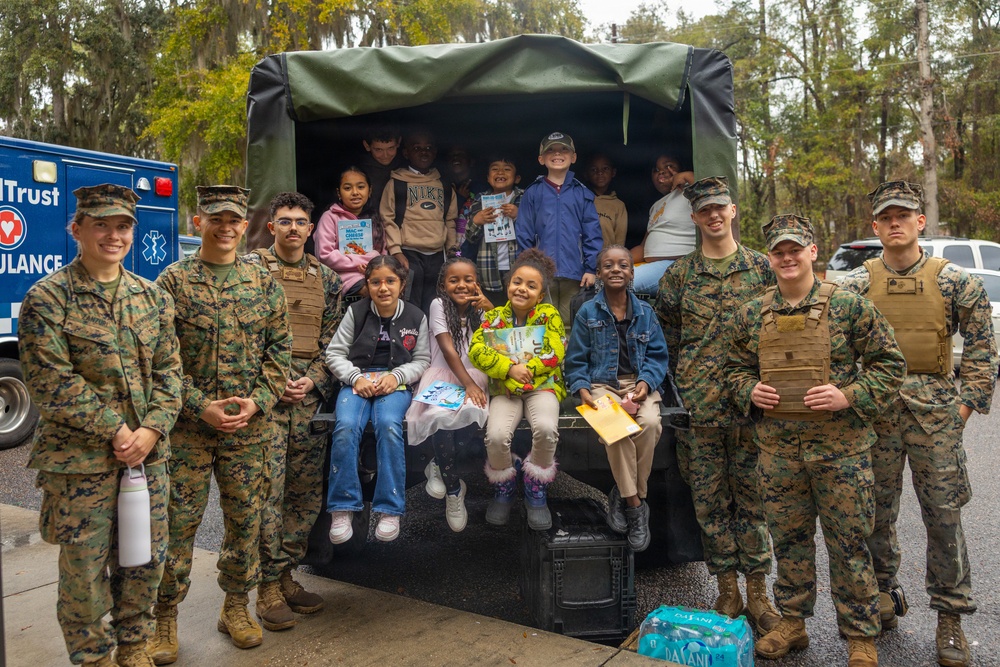 Marines Volunteer During Elementary Career Day