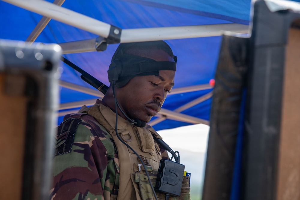 Multinational forces coordinate close air support during Justified Accord 2026 Top Gun competition