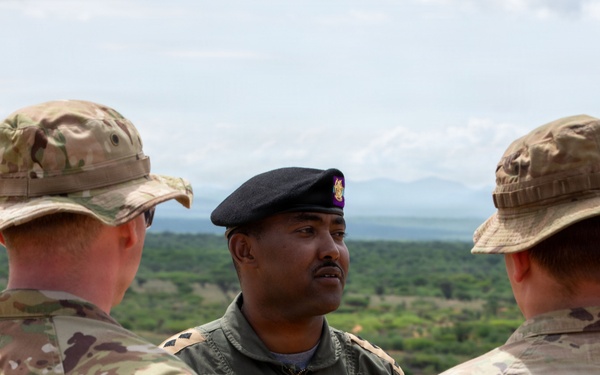 Multinational forces coordinate close air support during Justified Accord 2026 Top Gun competition