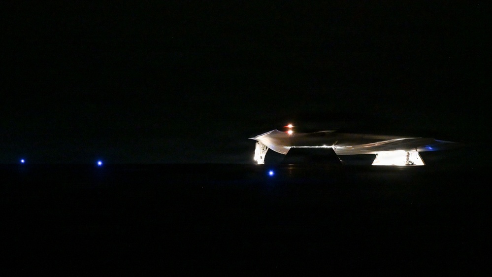 B-2 Spirit stealth bomber prepares to take off during Operation Epic Fury