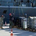 USS Mount Whitney stores replenishment on NAVSTA Rota