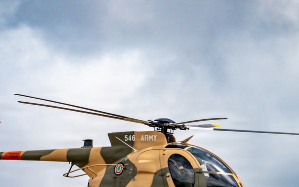 Kenya Army MD 530F supports multinational combined arms live-fire during Justified Accord 2026