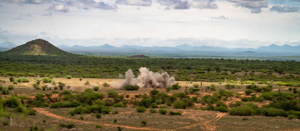 Kenya Army MD 530F supports multinational combined arms live-fire during Justified Accord 2026