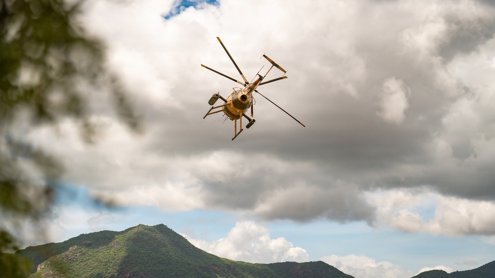 Kenya Army MD 530F supports multinational combined arms live-fire during Justified Accord 2026