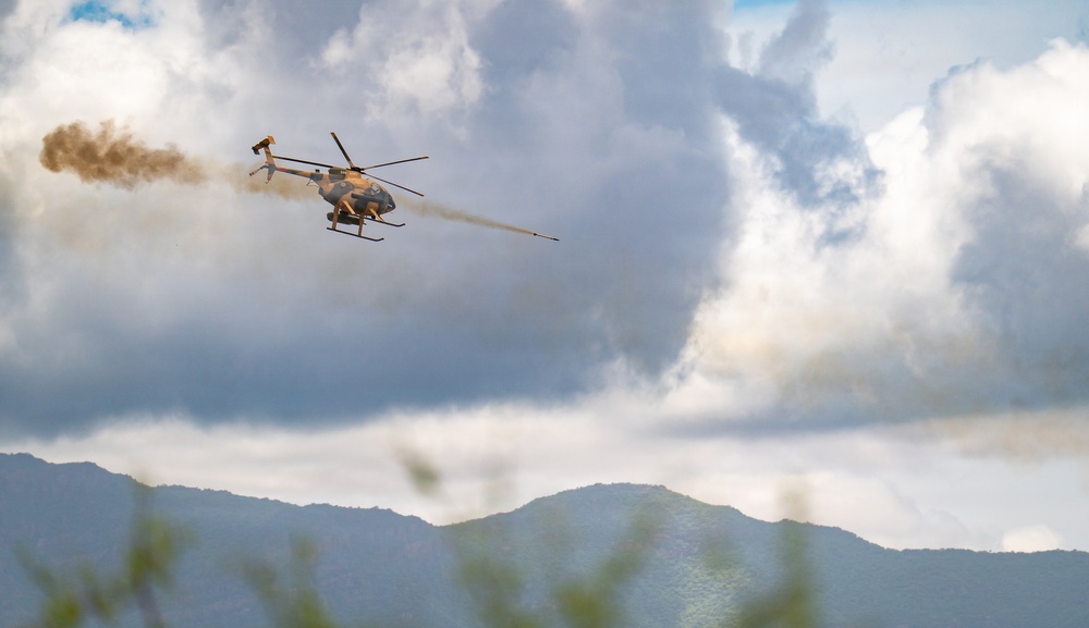 Kenya Army MD 530F supports multinational combined arms live-fire during Justified Accord 2026