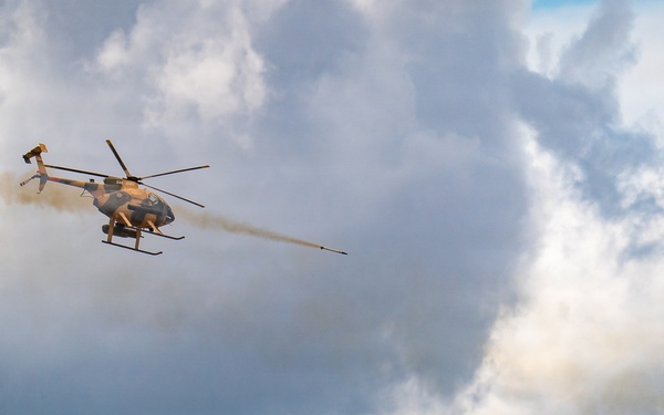 Kenya Army MD 530F supports multinational combined arms live-fire during Justified Accord 2026