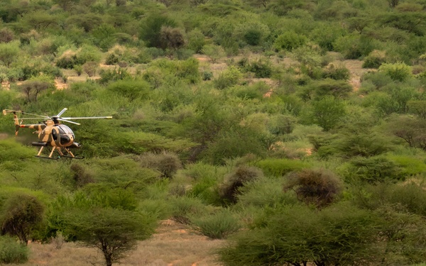 Kenya Army MD 530F supports multinational combined arms live-fire during Justified Accord 2026