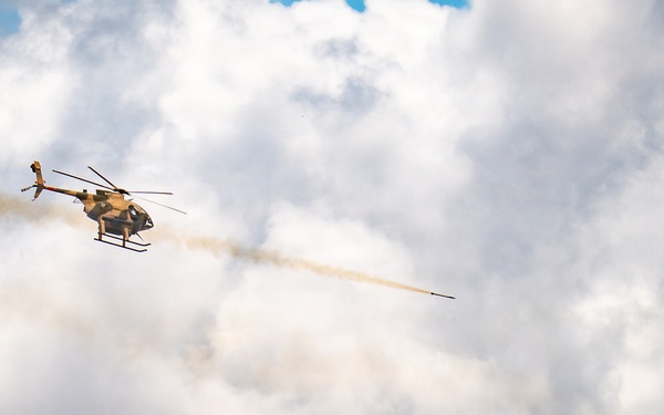 Kenya Army MD 530F supports multinational combined arms live-fire during Justified Accord 2026