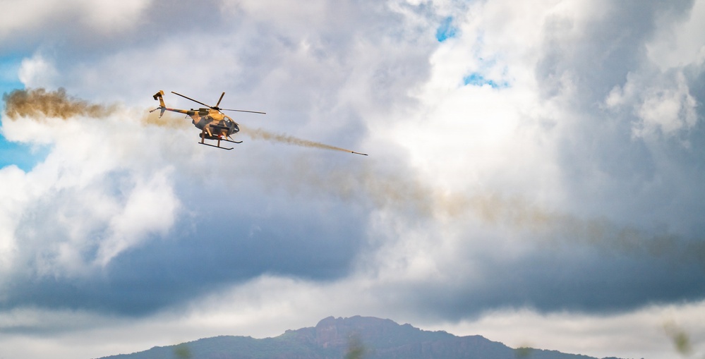 Kenya Army MD 530F supports multinational combined arms live-fire during Justified Accord 2026