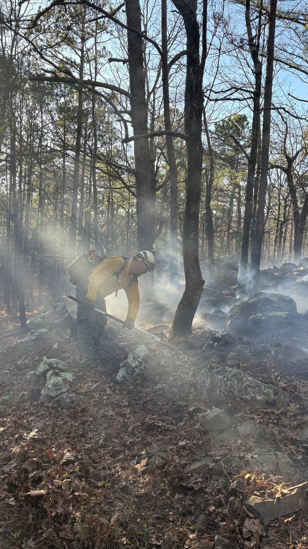 OKGuard conducts wildland firefighting operations in SE Oklahoma