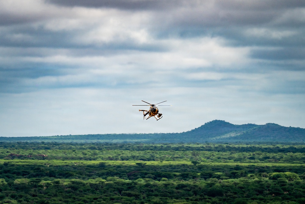 Kenya Army MD 530F supports multinational combined arms live-fire during Justified Accord 2026