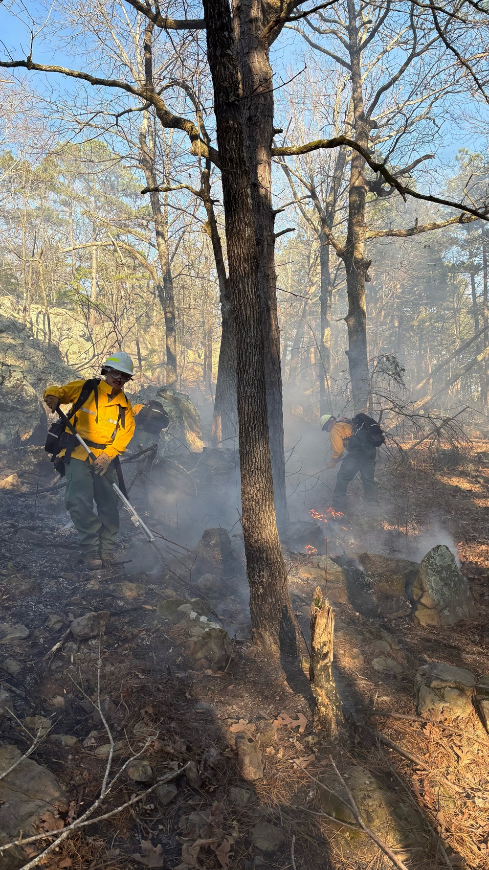OKGuard conducts wildland firefighting operations in SE Oklahoma
