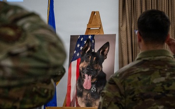Grand Forks AFB holds End of Watch Ceremony for MWD Impi