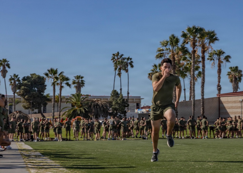 Fast Tracks, Big Blast: Marines with 7th Engineer Support Battalion and 1st Combat Engineer Battalion Participate in a Motivational Run and Competition PT