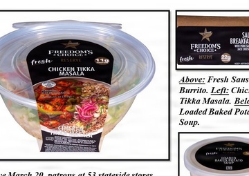 More commissaries, items added to Freedom’s Choice new line of Reserve Fresh soups, single-serve bowls, salads in prepared foods assortment