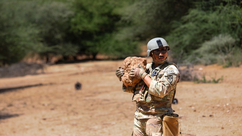 Multinational EOD teams train on demolition effects during Justified Accord 2026