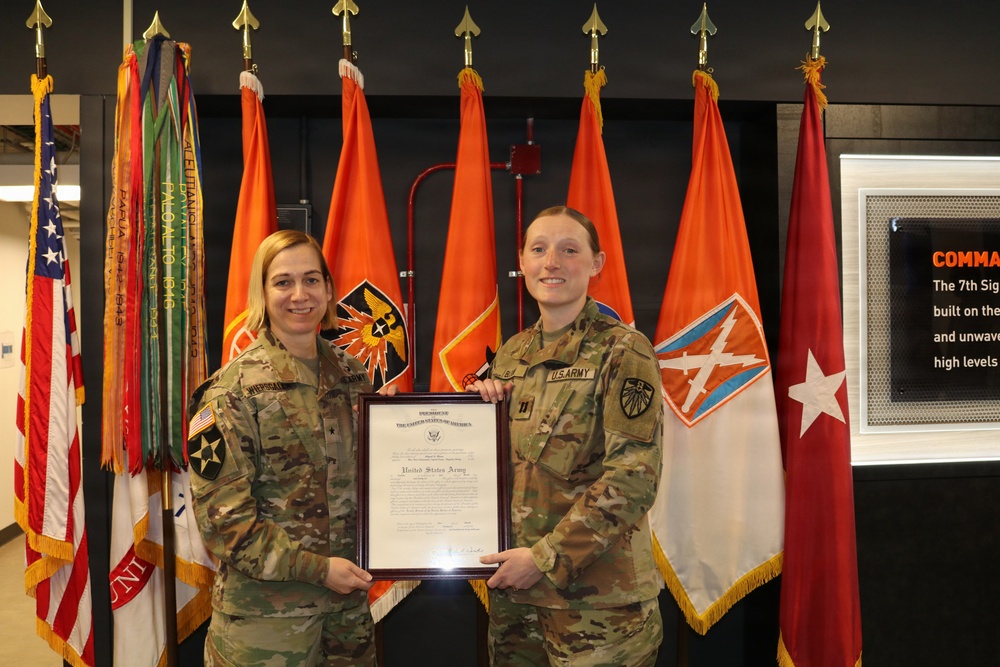 First Lieutenant Abigail Bloom is promoted to Captain