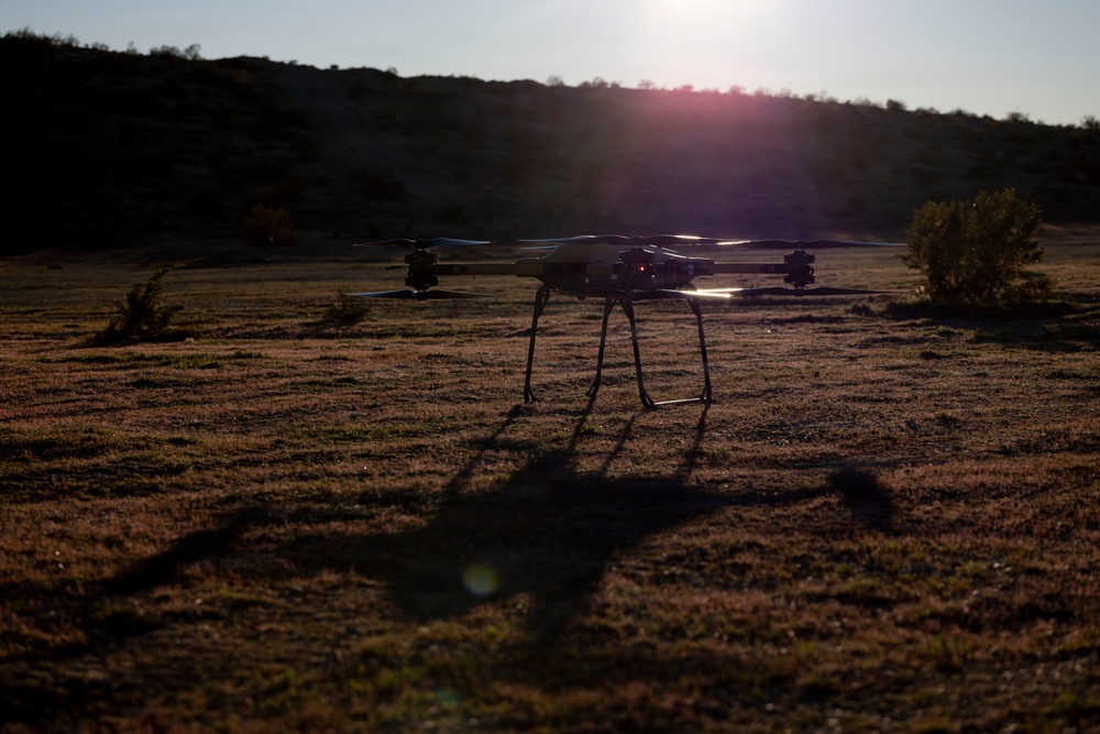 U.S. Marines with 3rd LAR employ Tactical Resupply UAS during NTC 26-05