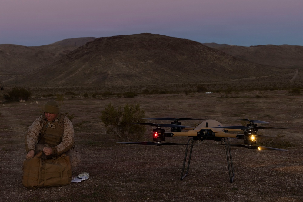 U.S. Marines with 3rd LAR employ Tactical Resupply UAS during NTC 26-05