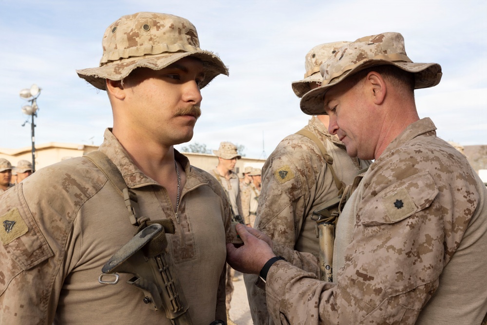 U.S. Marines with 3rd LAR meritoriously promote to corporal during NTC 26-05