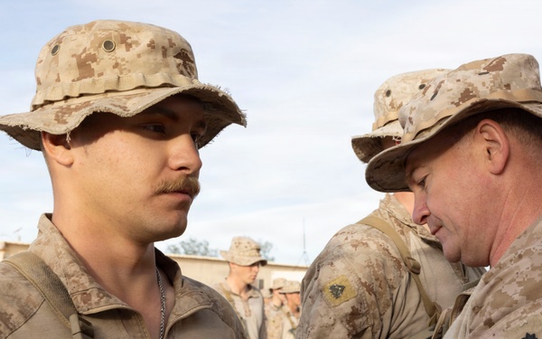 U.S. Marines with 3rd LAR meritoriously promote to corporal during NTC 26-05