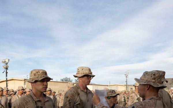 U.S. Marines with 3rd LAR meritoriously promote to corporal during NTC 26-05