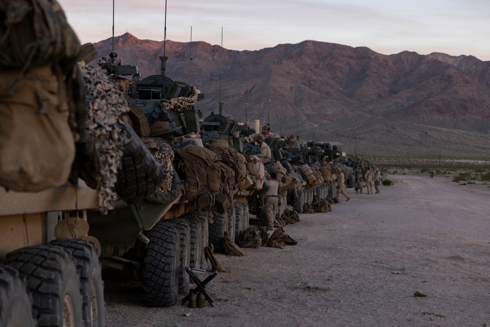 U.S. Marines with 3rd LAR prepare for live-fire exercise during NTC 26-05