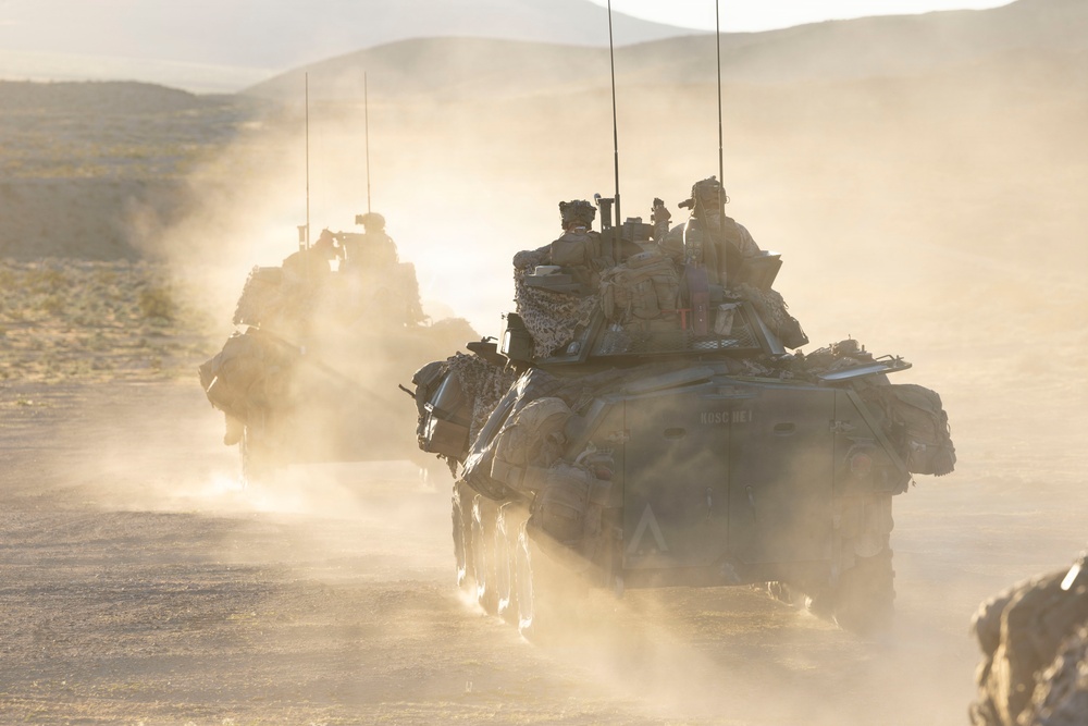 U.S. Marines with 3rd LAR conduct low-light live-fire exercise during NTC 26-05