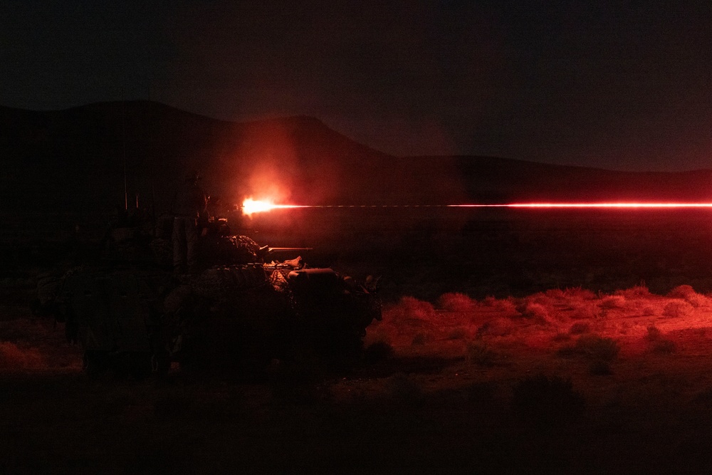 U.S. Marines with 3rd LAR conduct low-light live-fire exercise during NTC 26-05