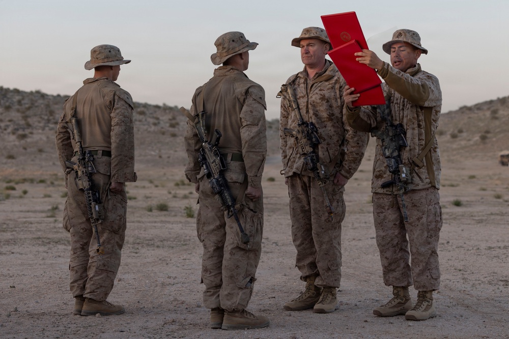 U.S. Marines with 3rd LAR meritoriously promote to corporal during NTC 26-05