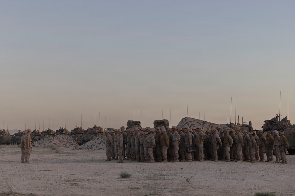 U.S. Marines with 3rd LAR meritoriously promote to corporal during NTC 26-05