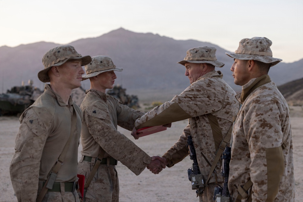 U.S. Marines with 3rd LAR meritoriously promote to corporal during NTC 26-05
