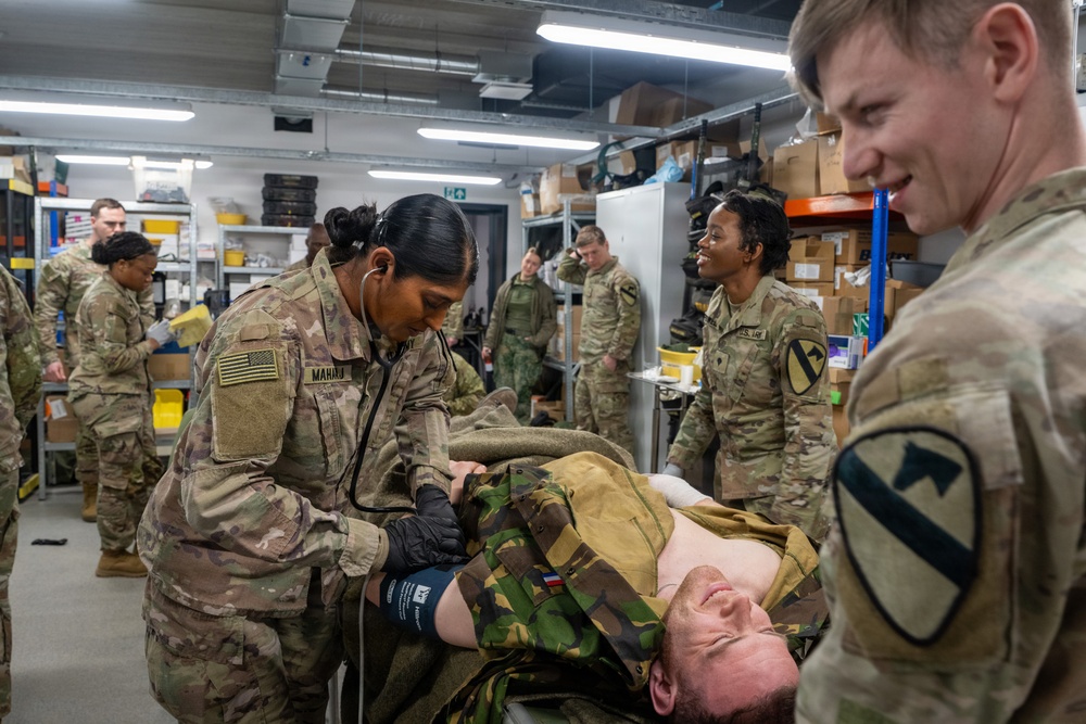 1-12 Cav medical platoon trains with Czech and Danish partners at Pabradė Training Area