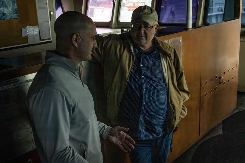 Brig. Gen. Joseph Katz Visits MV Cape Kennedy (T-AKR 5083)