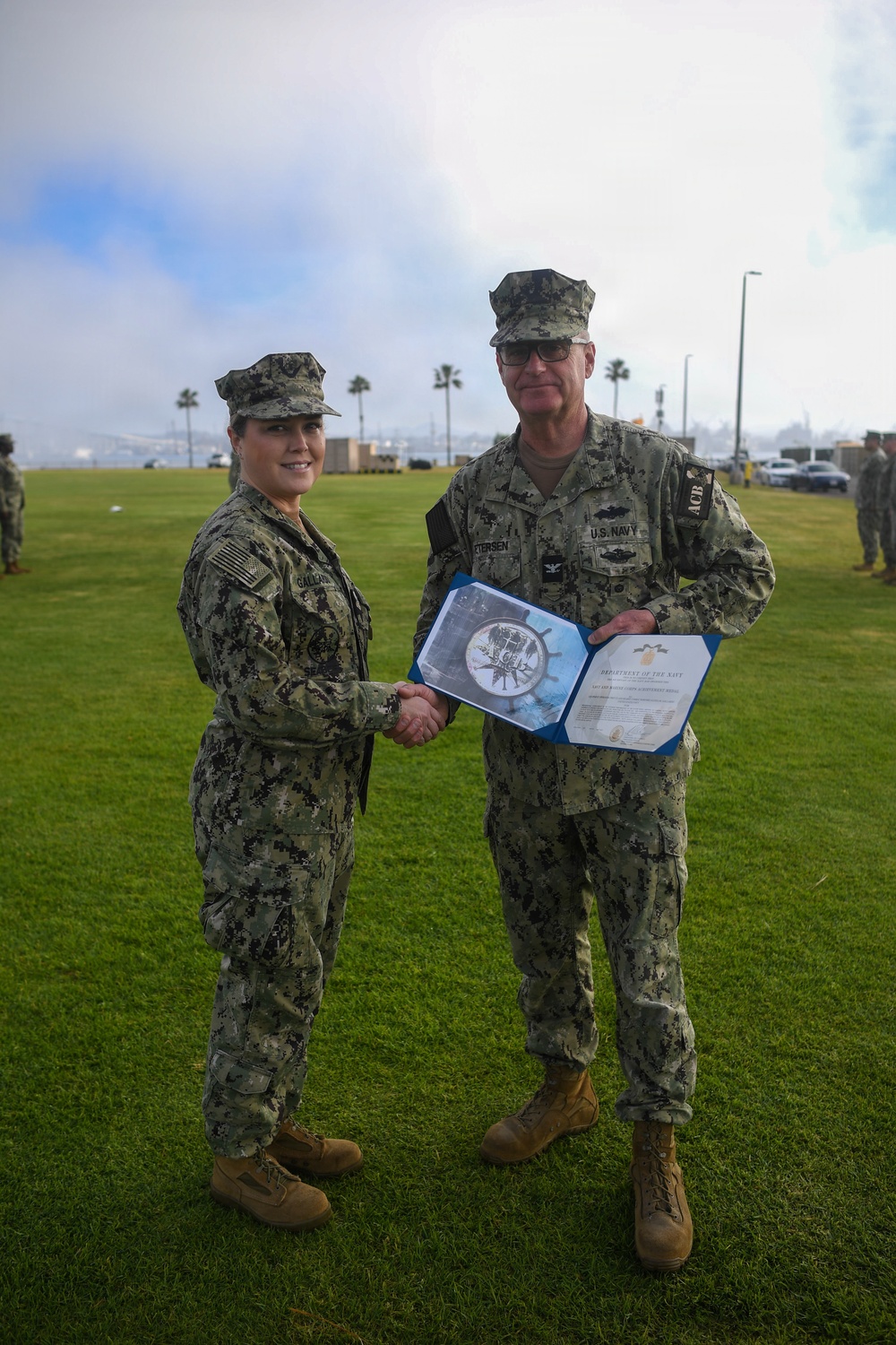 Equipment Operator 1st Class Alexia Gallardo receives NAM