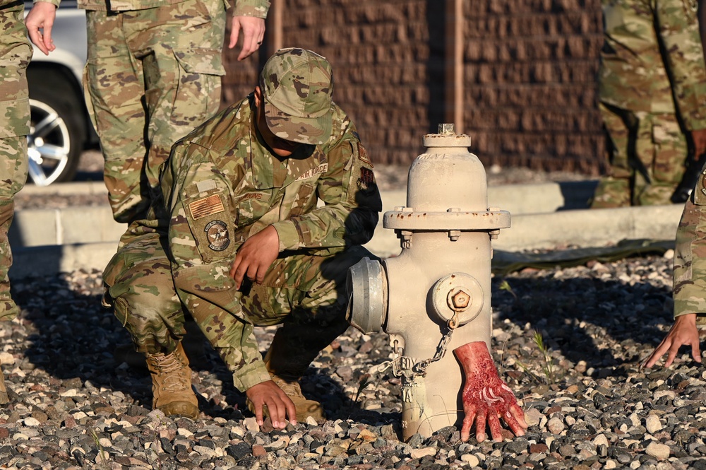 31st Combat Air Base Squadron conducts pre-deployment training at Nellis AFB